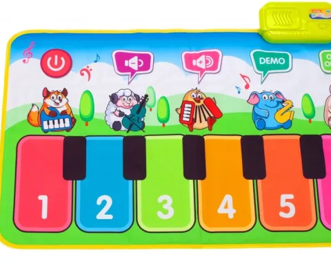 Mata Muzyczna Interaktywna Pianinko z Nagrywaniem ZWIERZĄTKA