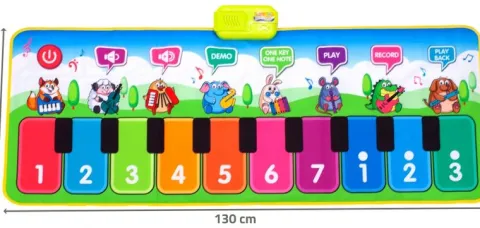 Mata Muzyczna Interaktywna Pianinko z Nagrywaniem ZWIERZĄTKA