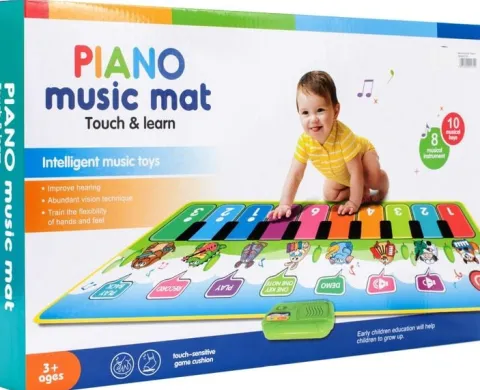 Mata Muzyczna Interaktywna Pianinko z Nagrywaniem ZWIERZĄTKA