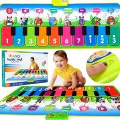 Mata Muzyczna Interaktywna Pianinko z Nagrywaniem ZWIERZĄTKA