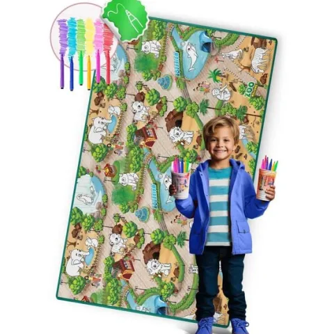 Mata piankowa do kolorowania zwijana 200 x 120 x 0,3 cm Ricokids RK-343