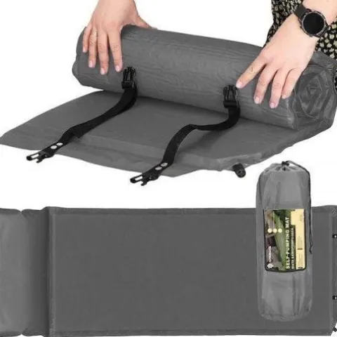 MATA SAMOPOMPUJĄCA KARIMATA TURYSTYCZNA Z PODUSZKĄ 186 cm DMUCHANA GRUBA