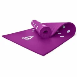Mata treningowa do ćwiczeń Reebok 173x61x0,7cm fioletowa w kropki