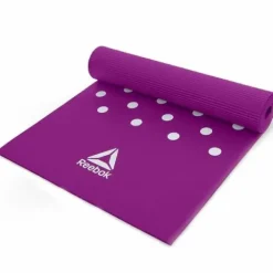 Mata treningowa do ćwiczeń Reebok 173x61x0,7cm fioletowa w kropki