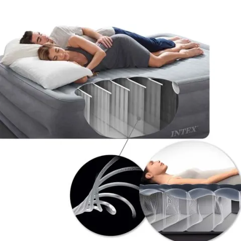 Materac dmuchany 236x152x46 cm z wbudowaną pompką elektryczną INTEX 64448