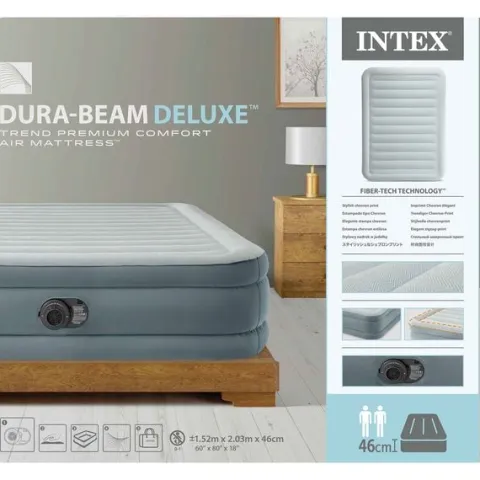 Materac dmuchany 203x152x46 cm z wbudowaną pompką elektryczną INTEX 64824ND