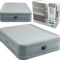 Materac dmuchany 203x152x46 cm z wbudowaną pompką elektryczną INTEX 64824ND