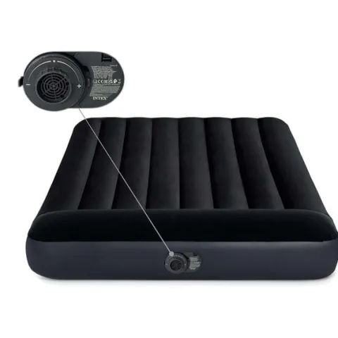 Materac dmuchany 191x137x25 cm z wbudowaną pompką elektryczną INTEX 64148