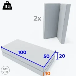 materac Kometa 100x100x10 dwuczęściowy popielaty