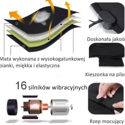 MATERAC MASUJĄCY DO MASAŻU CIAŁA MATA MASUJACA Wibracyjna 16 silników