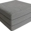 MATERAC PUFA FOTEL rozkładany składany turystyczny 192/64/8cm SZARY sztruks