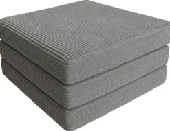 MATERAC PUFA FOTEL rozkładany składany turystyczny 192/64/8cm SZARY sztruks