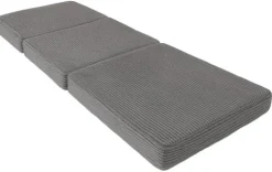 MATERAC PUFA FOTEL rozkładany składany turystyczny 192/64/8cm SZARY sztruks