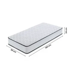 Materac sprężynowy z ochraniaczem 7-strefowy H3 90x190 cm