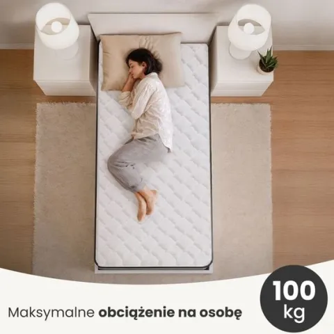 Materac sprężynowy z ochraniaczem 7-strefowy H3 90x190 cm