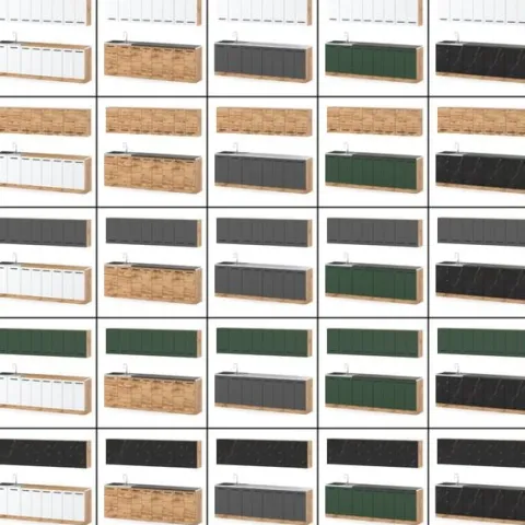 Meble Kuchenne Białe Zestaw Pojemna Kuchnia Nowoczesna Vero 2.6m Modułowy