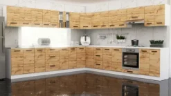 Meble Kuchenne Drewniane Narożne Zestaw Mebli Kuchennych Rossa 6.8m Wotan