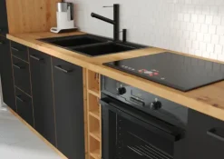 Meble kuchenne MODENA - 260 CM czarny/dąb artisan