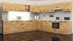 Meble Kuchenne Narożne Modułowe Z Blatem 6.8m Wotan Wotan Butelkowa Zieleń