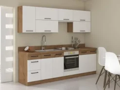 Meble kuchenne VIGO biały połysk, cichy domyk 260cm