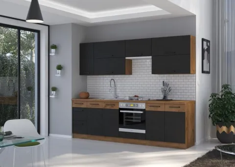 Meble kuchenne VIGO matera, cichy domyk 260cm