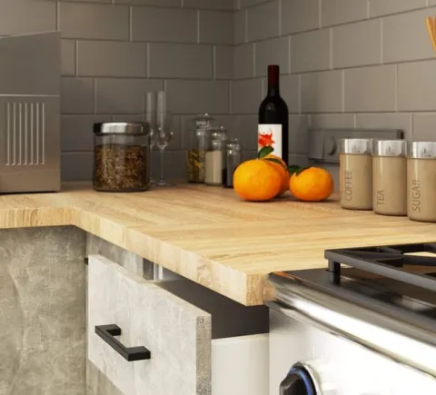 MEBLE KUCHENNE ZESTAW OLIWIA 2.4M BIAŁY-BETON