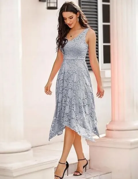MEETJEN ELEGANCKA SUKIENKA KOKTAJLOWA Z KORONKĄ NOWA 2XL