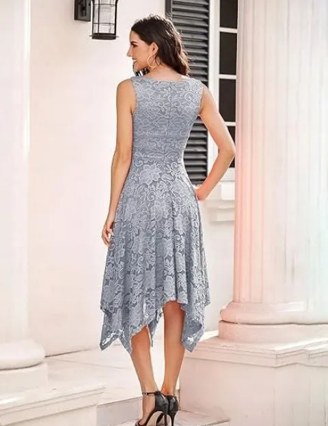 MEETJEN ELEGANCKA SUKIENKA KOKTAJLOWA Z KORONKĄ NOWA 2XL