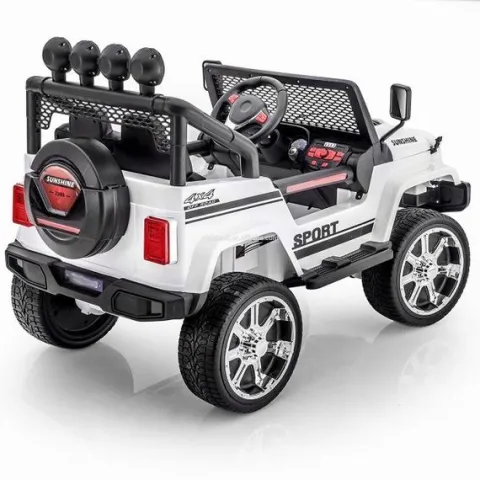MEGA JEEP SUNSHINE, NAPĘD 4X4, 2X12V ,WOLNY START/ MIĘKKIE KOŁA, BLUETOOTH, RADIO EXCLUSIVE/2388