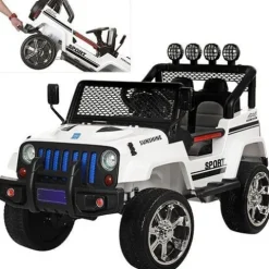 MEGA JEEP SUNSHINE, NAPĘD 4X4, 2X12V ,WOLNY START/ MIĘKKIE KOŁA, BLUETOOTH, RADIO EXCLUSIVE/2388