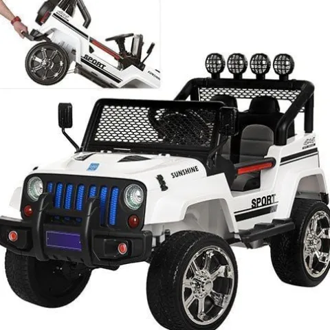 MEGA JEEP SUNSHINE, NAPĘD 4X4, 2X12V ,WOLNY START/ MIĘKKIE KOŁA, BLUETOOTH, RADIO EXCLUSIVE/2388