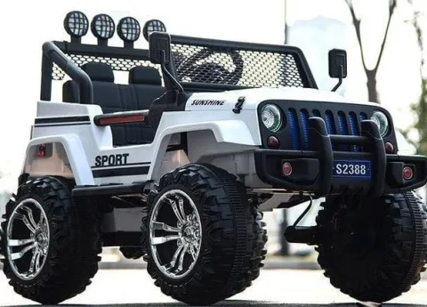 MEGA JEEP SUNSHINE, NAPĘD 4X4, 2X12V ,WOLNY START/ MIĘKKIE KOŁA, BLUETOOTH, RADIO EXCLUSIVE/2388