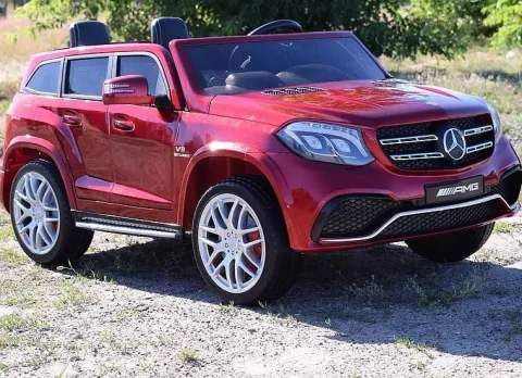MERCEDES GLS 63, 4 SILNIKI, 2X12 V, MIĘKKIE KOŁA, MIĘKKIE SIEDZENIE DLA 2 DZIECI/HL228