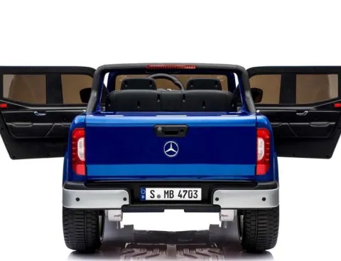 MERCEDES X LICENCJA, - 4X4 , 2x12V PANEL MP4, MIĘKKIE KOŁA EVA, MIĘKKIE SIEDZENIE, LAKIER POLEROWANY, FUNKCJA BUJANIA FULL OPC