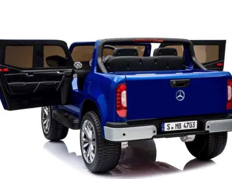 MERCEDES X LICENCJA, - 4X4 , 2x12V PANEL MP4, MIĘKKIE KOŁA EVA, MIĘKKIE SIEDZENIE, LAKIER POLEROWANY, FUNKCJA BUJANIA FULL OPC