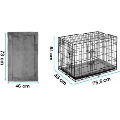 Metalowa klatka kennelowa dla psa + legowisko 75 x 45 x 54 cm PH-200