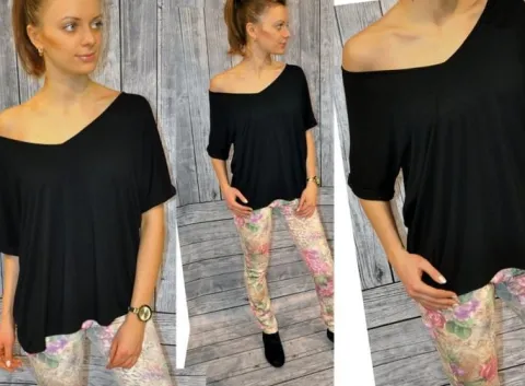 MIKOS*NOWOSĆ BLUZKA OVERSIZE, KIMONO Z DEKOLTEM SM