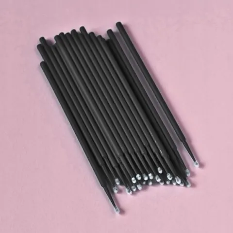 MIKRO APLIKATORY DO RZĘS BEZWŁÓKIENKOWE W TUBIE MICROBRUSH CZARNE 100 sztuk