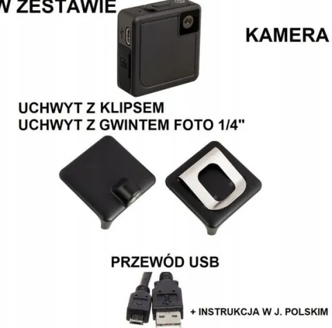 MINI KAMERA PRZYPINANA NA KLIPS ZACZEP FULL HD