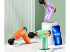 MINI PISTOLET DO MASAŻU MOCNY MASAŻER MASSAGE GUN PRZENOŚNY + 4 KOŃCÓWKI