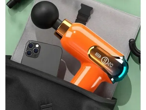MINI PISTOLET DO MASAŻU MOCNY MASAŻER MASSAGE GUN PRZENOŚNY + 4 KOŃCÓWKI