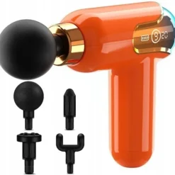 MINI PISTOLET DO MASAŻU MOCNY MASAŻER MASSAGE GUN PRZENOŚNY + 4 KOŃCÓWKI