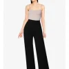 MISSGUIDED PETITE CZARNE PRĄŻKOWANE SPODNIE 34/36