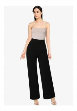 MISSGUIDED PETITE CZARNE PRĄŻKOWANE SPODNIE 34/36