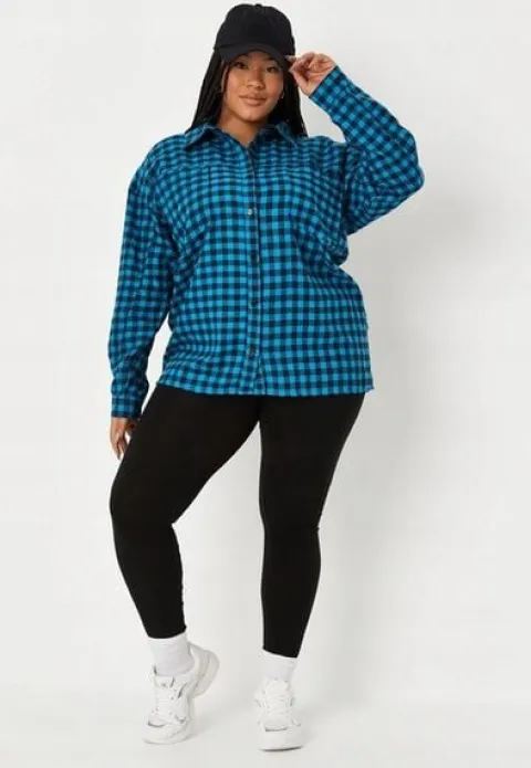 MISSGUIDED PLUS KRACIASTA KOSZULA OVERSIZE (50)