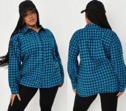 MISSGUIDED PLUS KRACIASTA KOSZULA OVERSIZE (50)