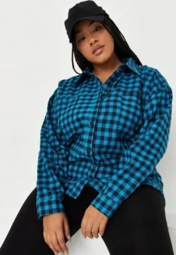 MISSGUIDED PLUS KRACIASTA KOSZULA OVERSIZE (50)