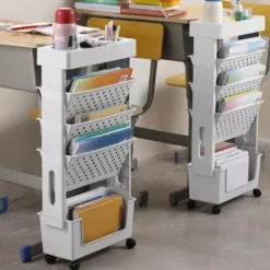 Mobilna półka na kółkach regał na książki łazienkowa szafka organizer wózek