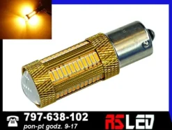mocna żarówka 69 LED SMD 4041 P21W ba15s pomarańczowa 12v 24v kierunki