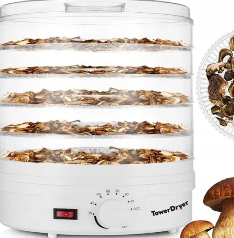 MOCNA DUŻA SUSZARKA DO GRZYBÓW I OWOCÓW ORAZ ZIÓŁ XL 5 SIT 500W
